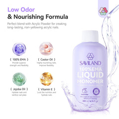 Nourishing blend in SAVILAND EMA monomer with jojoba and vitamin E for nails