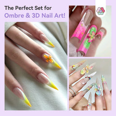 SAVILAND finished 3D flower nails with textured petals