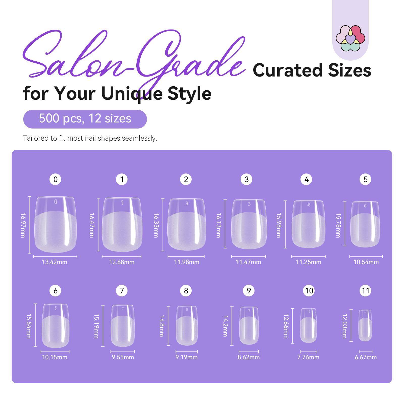 SAVILAND Gel Nail Kit with 12 sizes for tailored nail fit