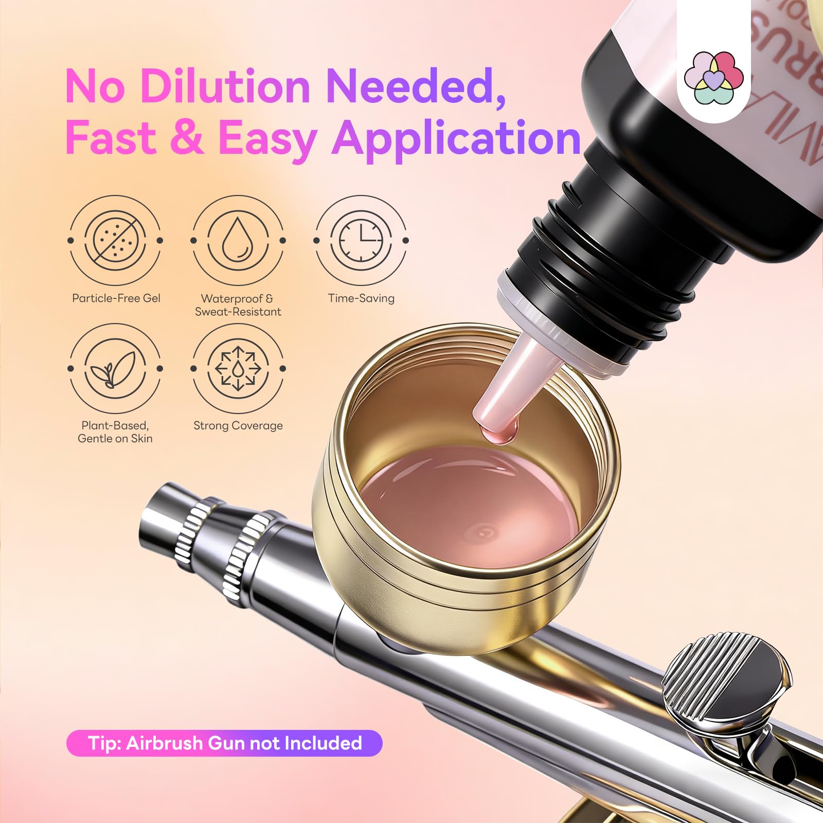 SAVILAND gel polish dispense flow shows smooth, clog-free spray across nails