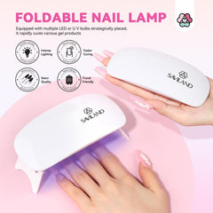 SAVILAND gel polishes in pink, nude and white for versatile finishes