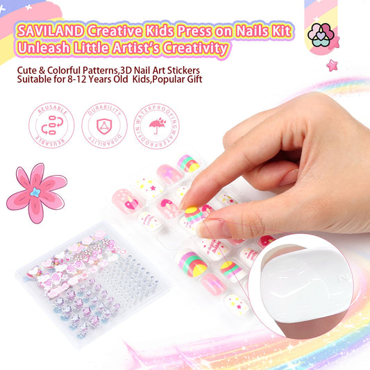 SAVILAND 3D sticker sheets with playful designs for nails