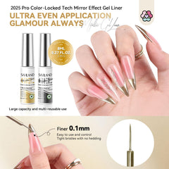 SAVILAND gold metallic gel liner creates luxe chrome accents with reflective shine.