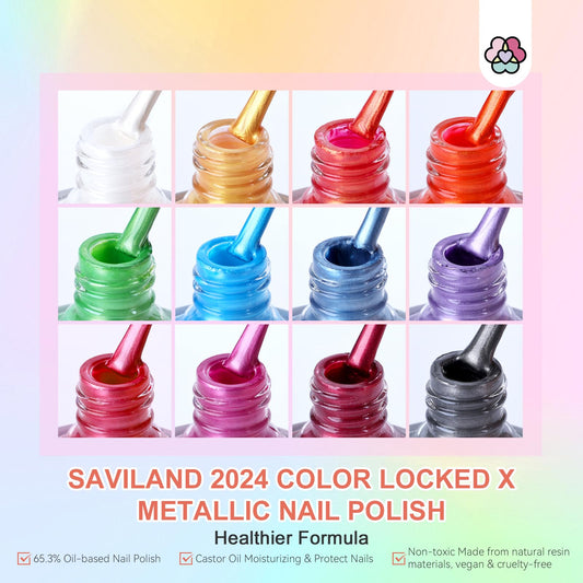 SAVILAND 12-color swatches display neon chrome shades for mixing and matching