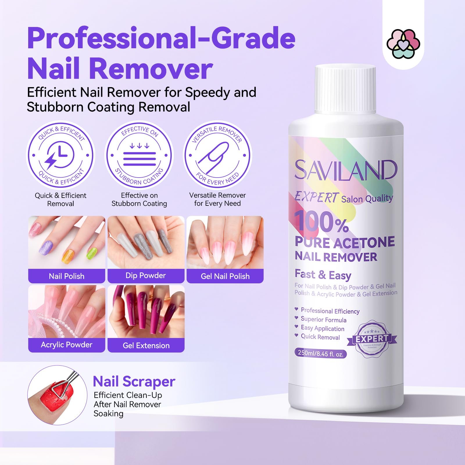 SAVILAND nail buffer file set helps smooth edges during removal.