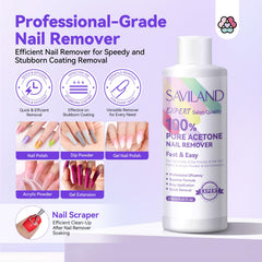 SAVILAND nail buffer file set helps smooth edges during removal.