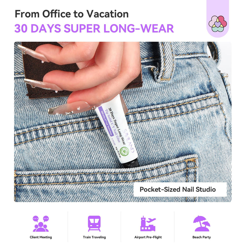 SAVILAND Nail File and Cuticle Pusher for precise prep and tidy edges.