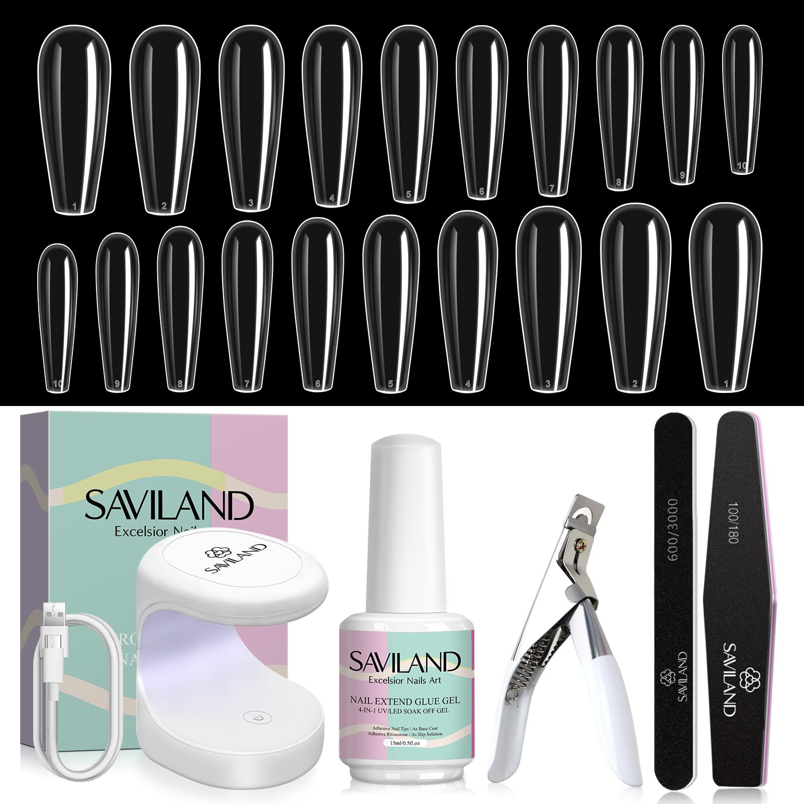 SAVILAND nail kit beginners setup for at-home manicure with all-in-one tools.