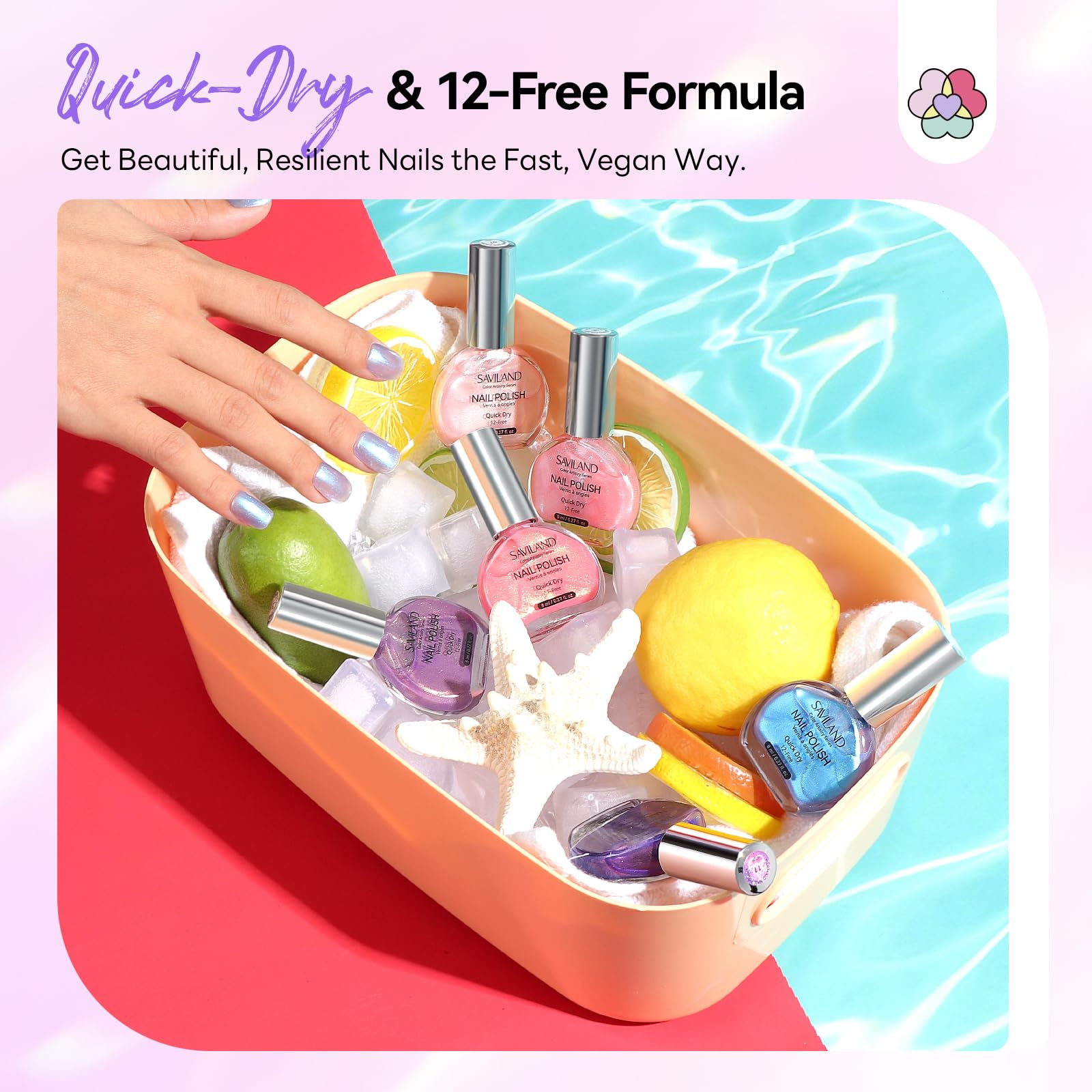 SAVILAND 12-free vegan formula label highlighting clean ingredients