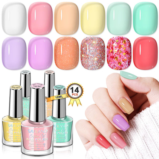 SAVILAND Quick-Dry base and top coat for long-lasting color on nails