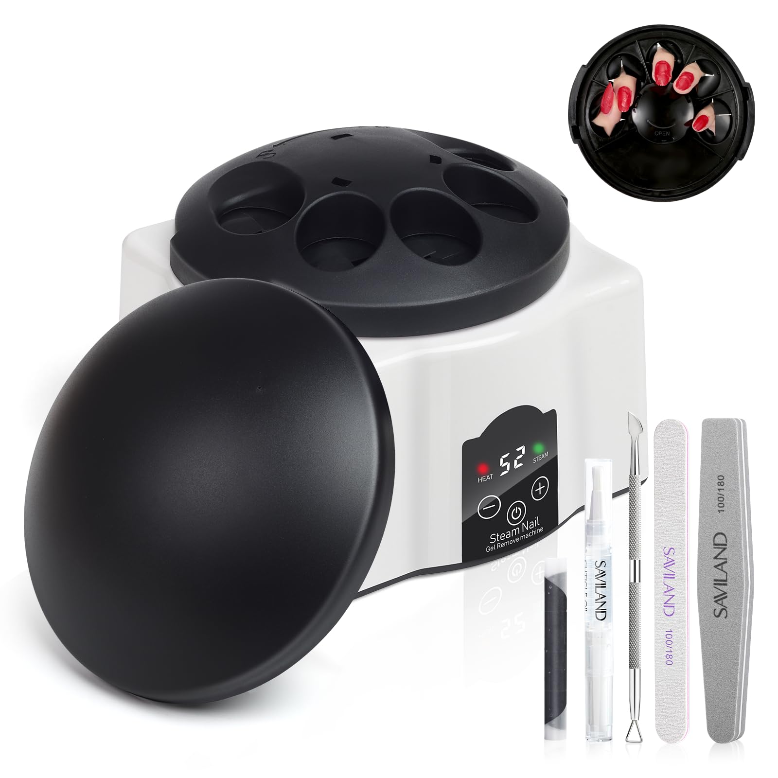 SAVILAND Nail Soaking Bowl enables easy at-home polish removal with nano-steam precision.