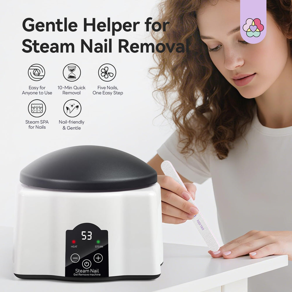 SAVILAND Nano-steam technology remover delivers deeper polish lift with gentle warmth.