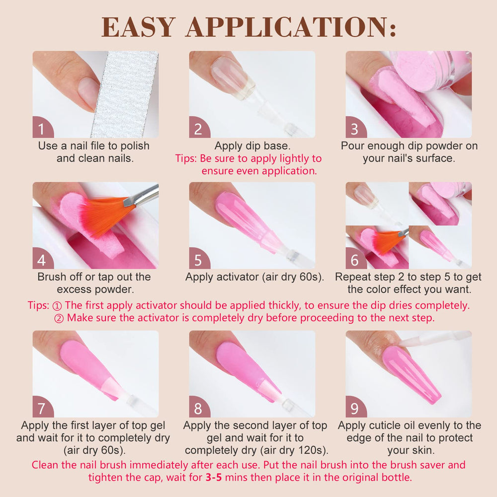 SAVILAND no-lamp air-dry dip powder kit for quick at-home manicures.