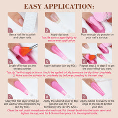 SAVILAND no-lamp air-dry dip powder kit for quick at-home manicures.