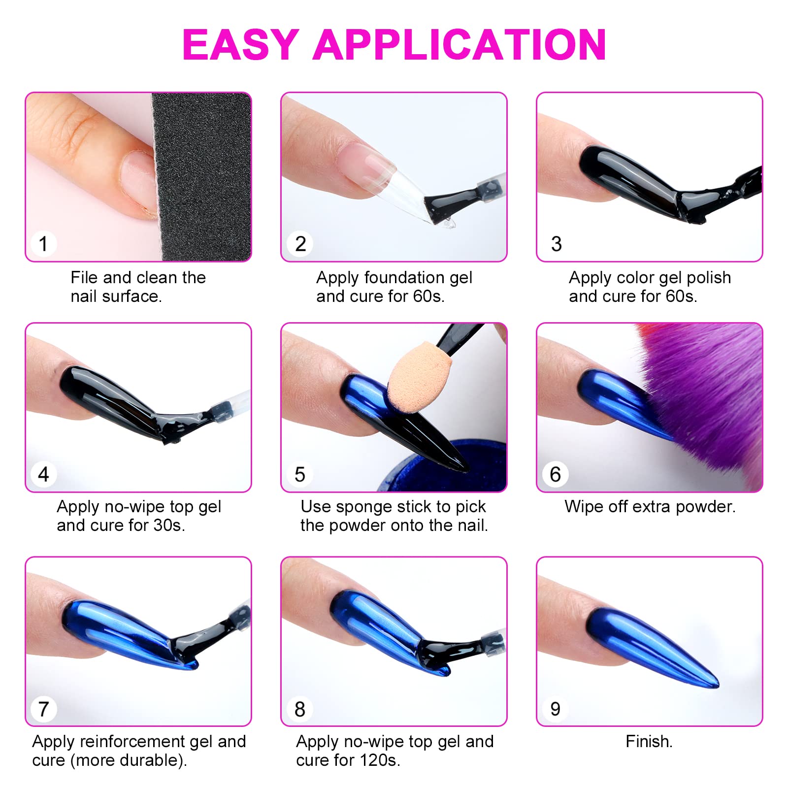 Saviland no-wipe top gel helps seal chrome for lasting shine.