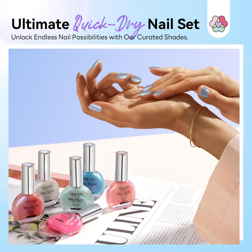 SAVILAND Pearlescent formula enriched with castor oil for nail care.
