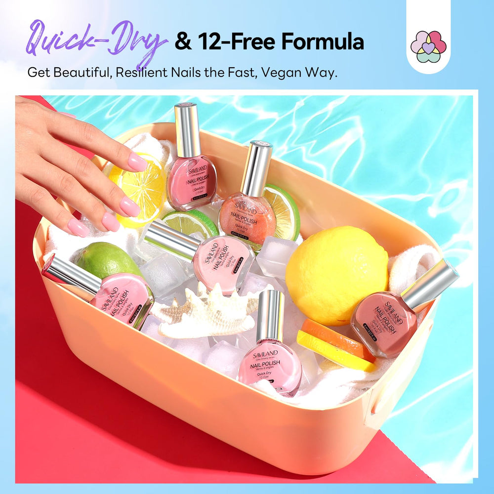 SAVILAND Pink Nude soft pink shade shown for clean, everyday nails.