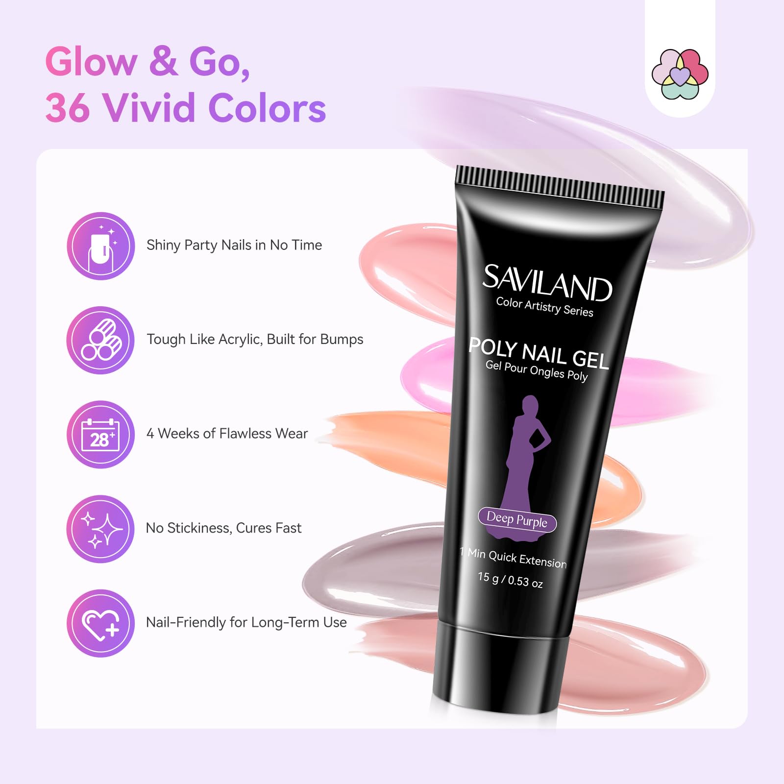 SAVILAND Poly Gel Kit mini UV lamp for quick curing.