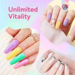 SAVILAND Poly Gel Nail Colors glitter collection adds eye-catching sparkle.