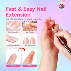 SAVILAND Poly Gel Nail Colors kit in use demonstrates nail extension and reinforcement.