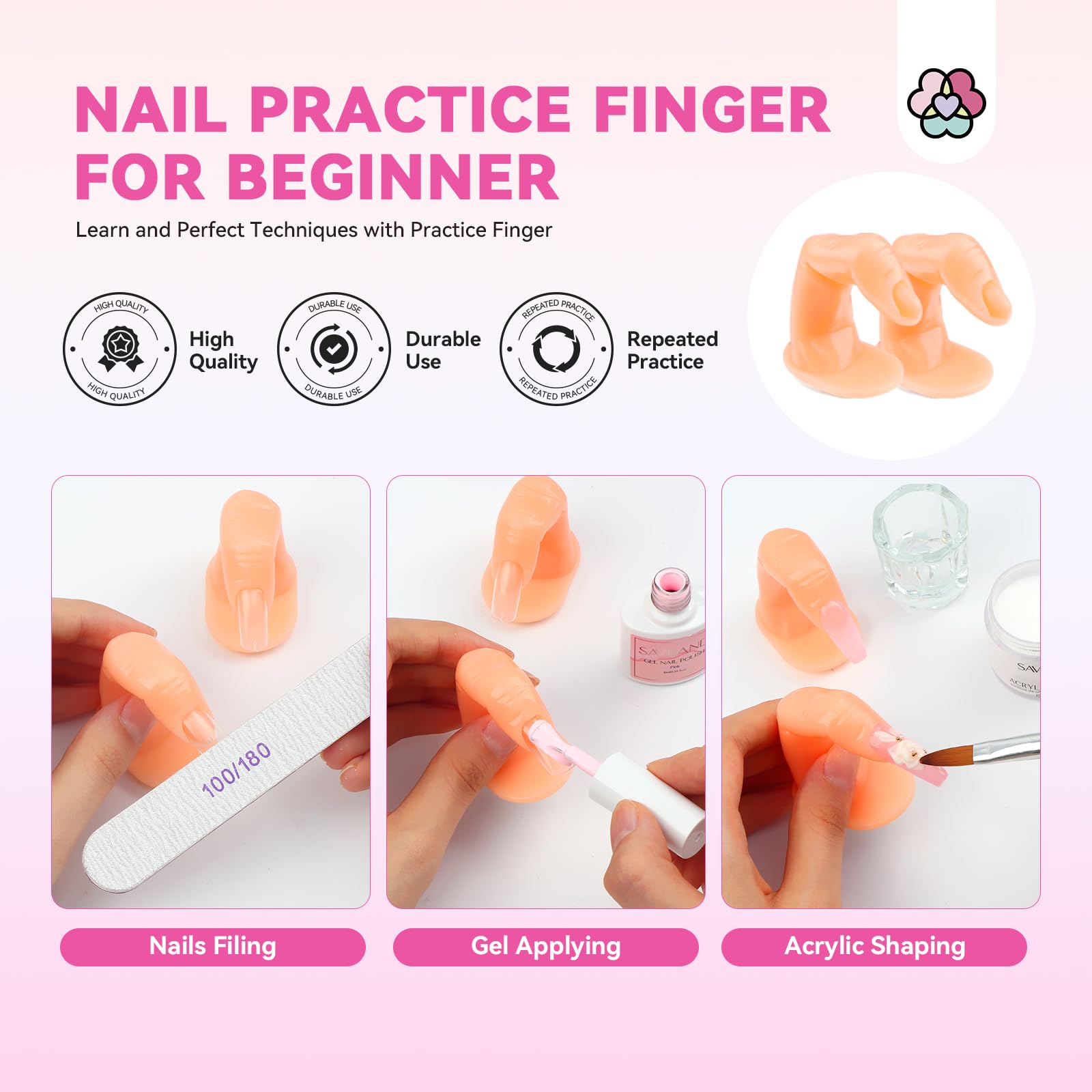 SAVILAND practice fingers and nail art supplies for beginners