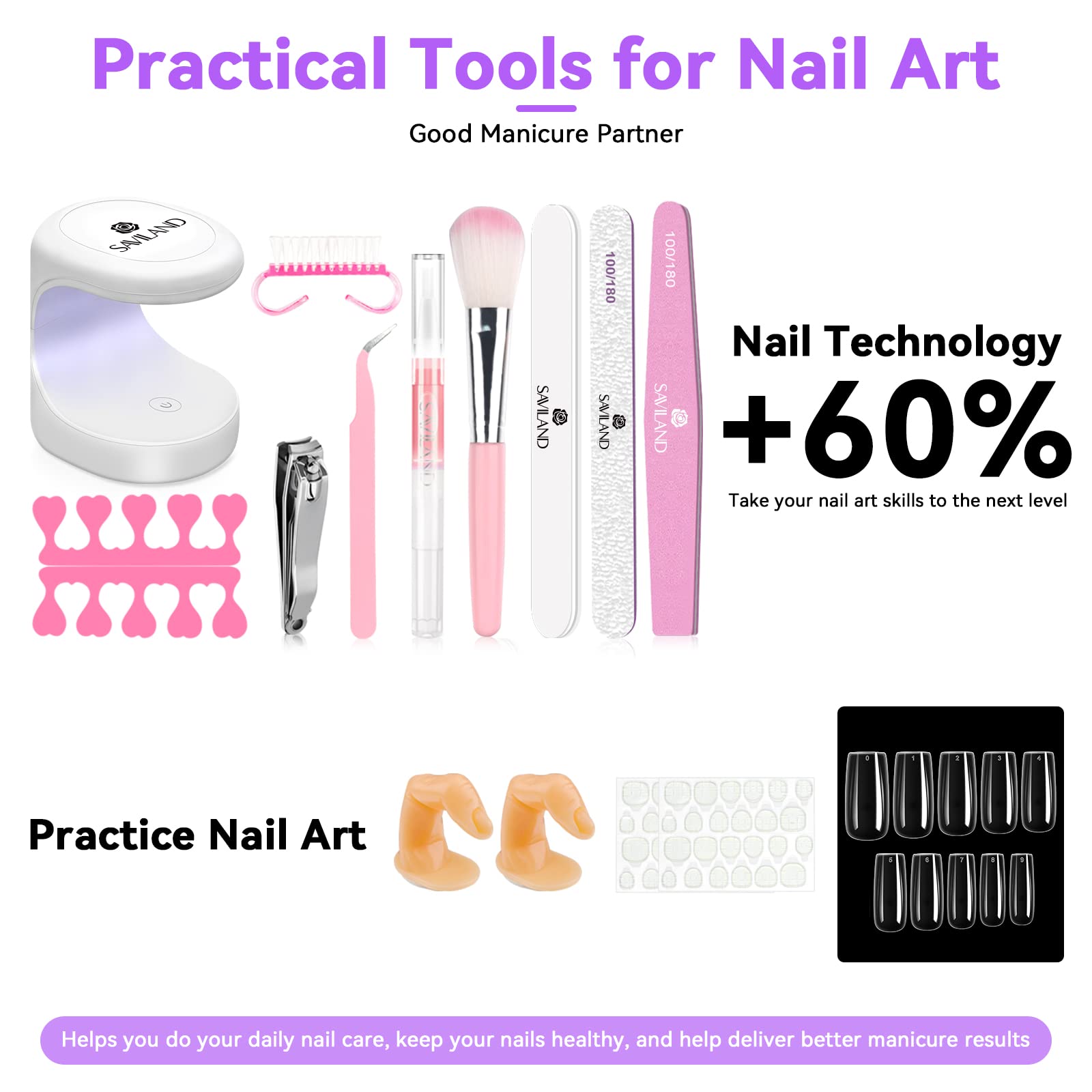SAVILAND practice fingers help nail art practice