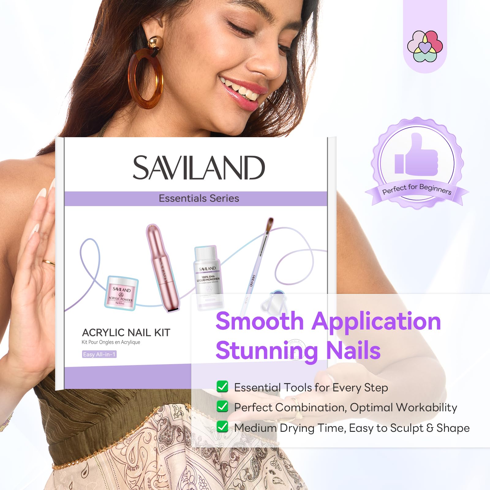 SAVILAND sculpt nails art extension session showcasing versatile DIY design
