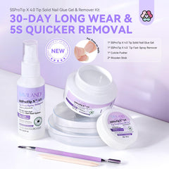 SAVILAND solid nail glue gel application demonstrates strong bond for tips