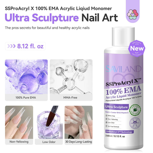 SAVILAND SSPro X acrylic brush set 8, 10, 14 for precise sculpting and carving.