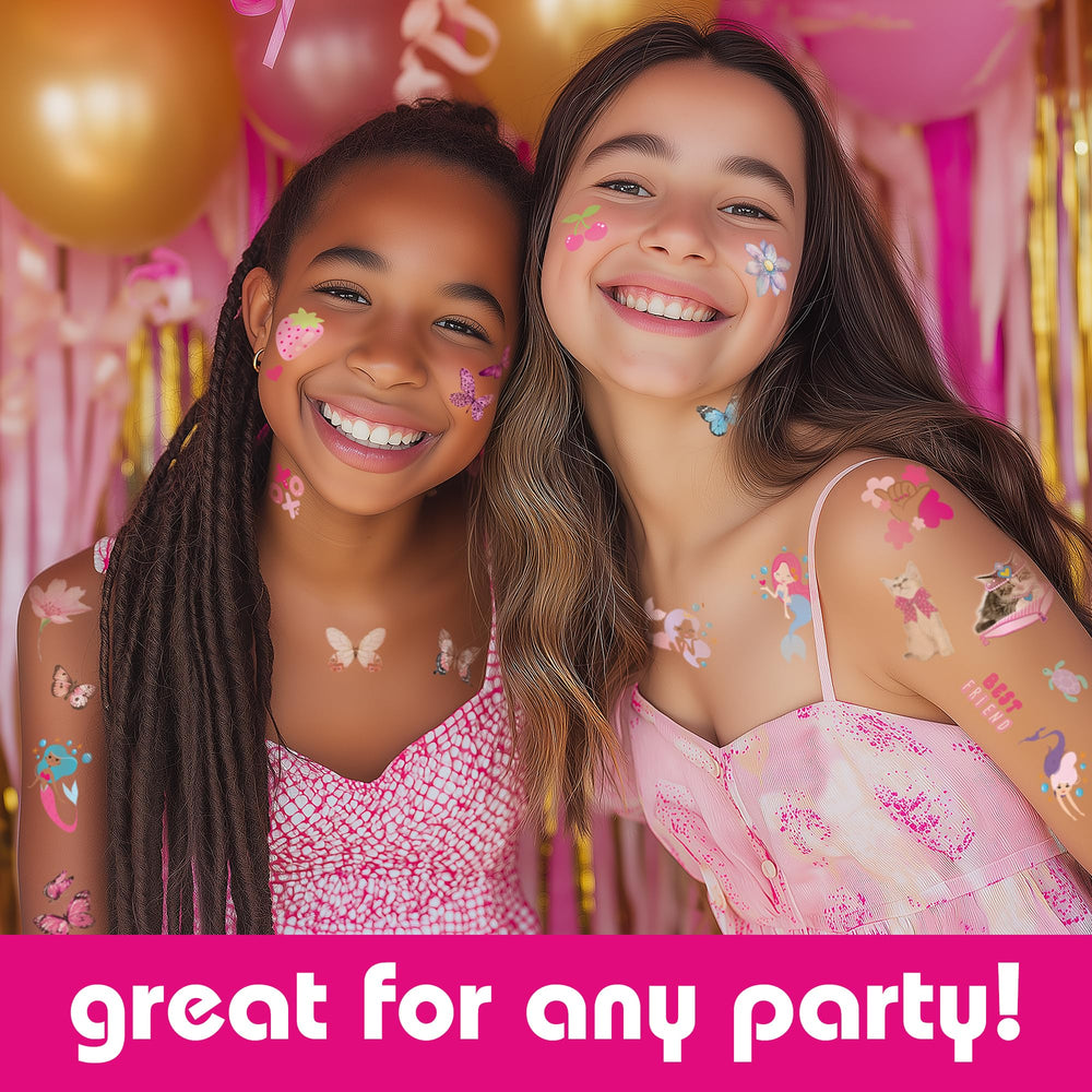 Savvi 500 tattoos with butterflies as quick, skin-safe adornments for events.
