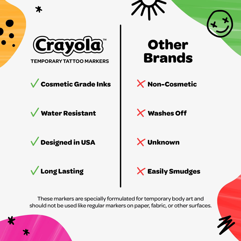 Savvi Crayola markers designed in the USA packaging highlighting quality.