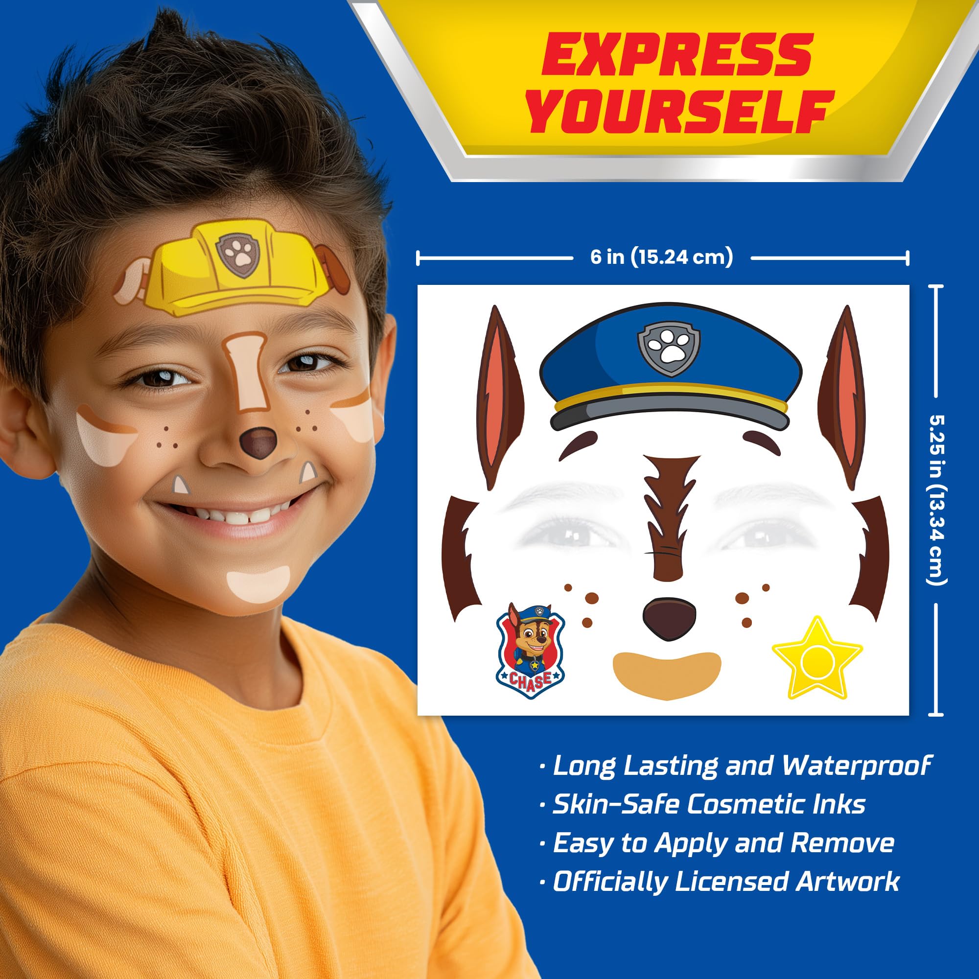 Savvi Paw Patrol tattoos set on skin, ideal for themed celebrations.