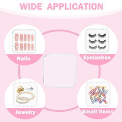 Sawvolker transparent acrylic nail box offers clear visibility of nail styles.