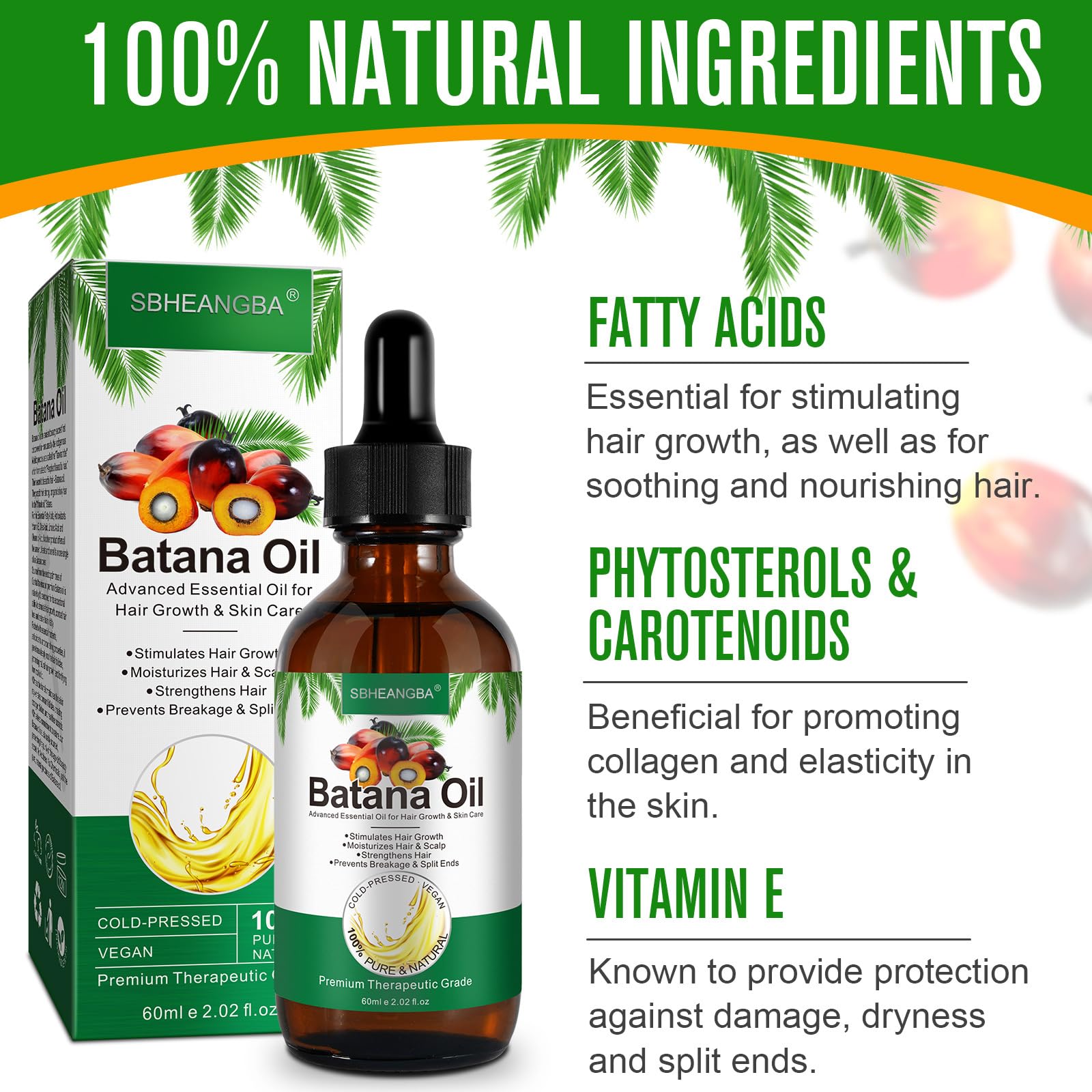 SBHEANGBA Batana Oil application scene shows hair hydration and smooth ends.