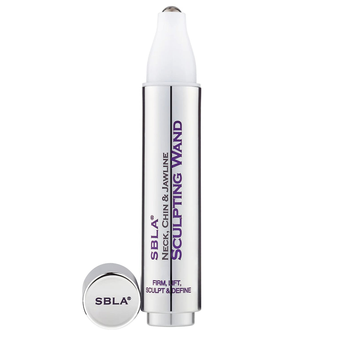 SBLA neck-chin-jawline sculpting wand roller for firmer neck contour and smoother skin.