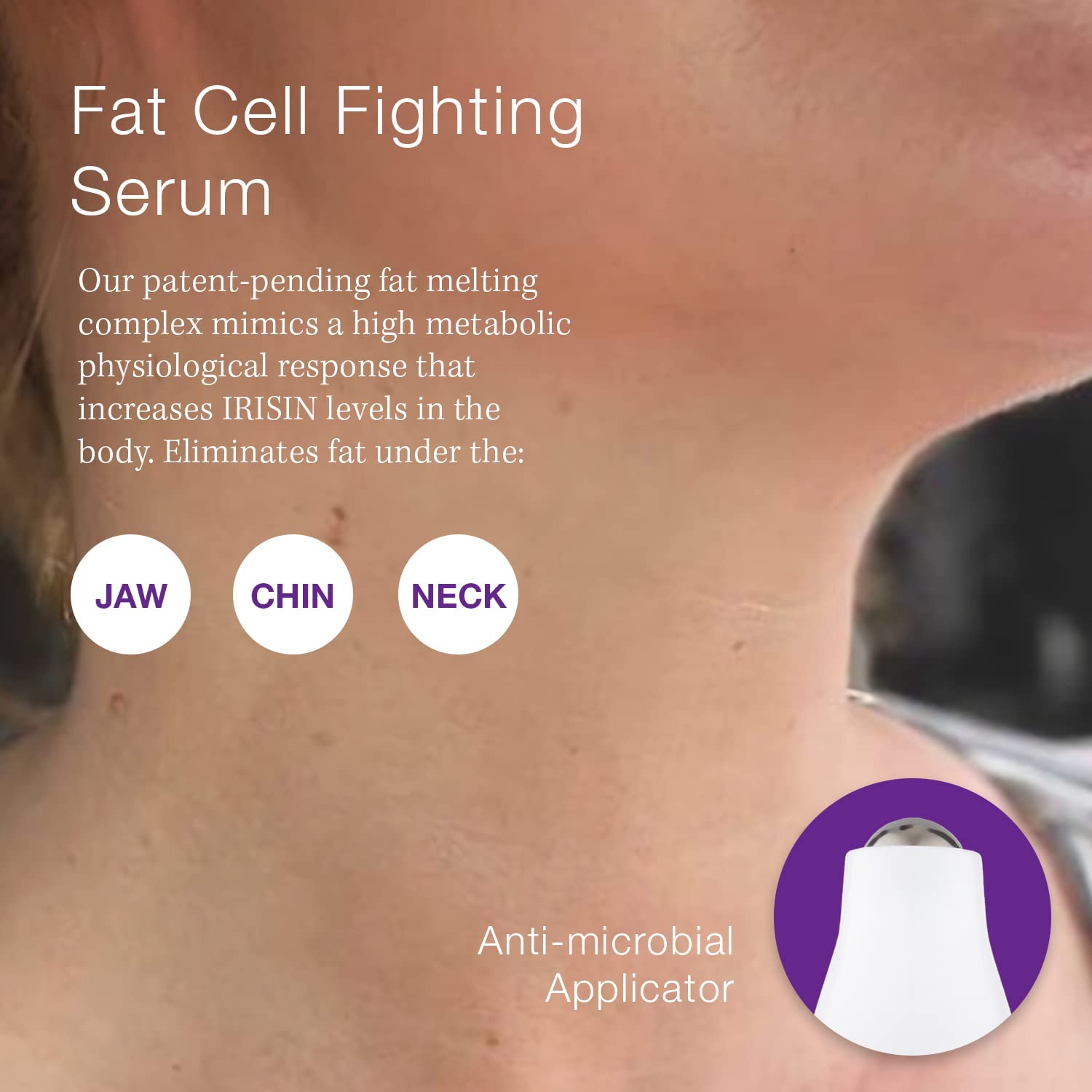 Silver ball applicator delivering clean cool massage for neck area