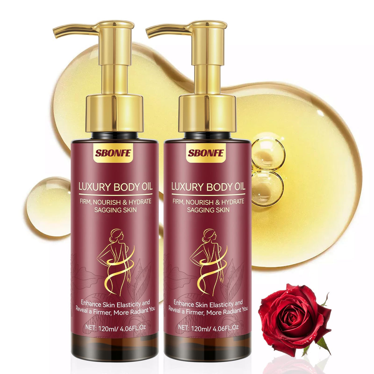 SBONFE Body Firming Oil bottle with premium hydration-focused packaging