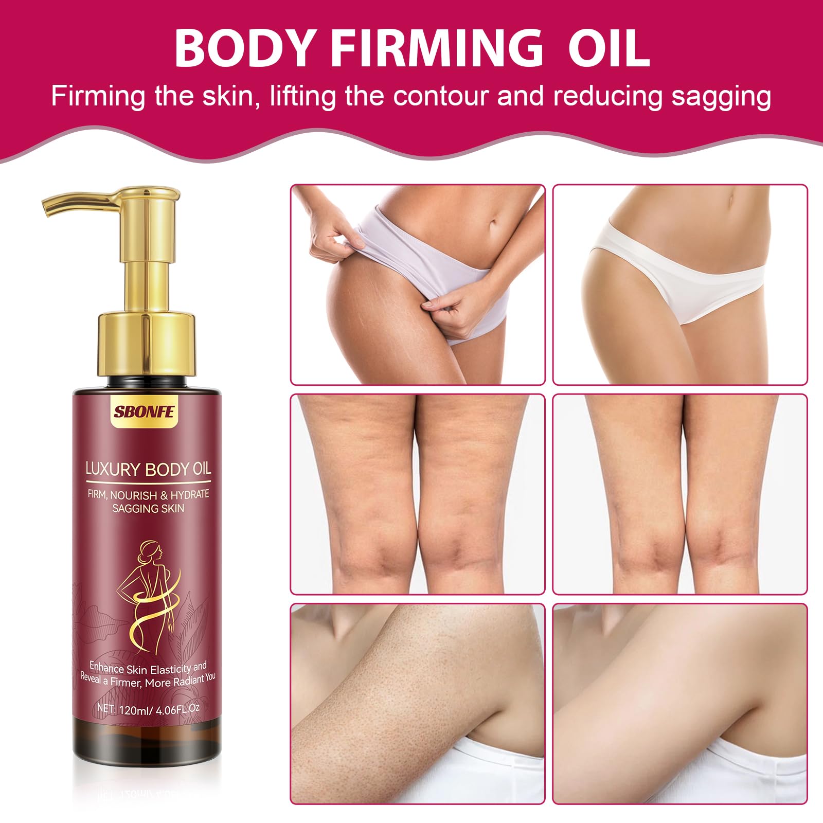 SBONFE Body Firming Oil dispensing pump enables easy, mess-free application