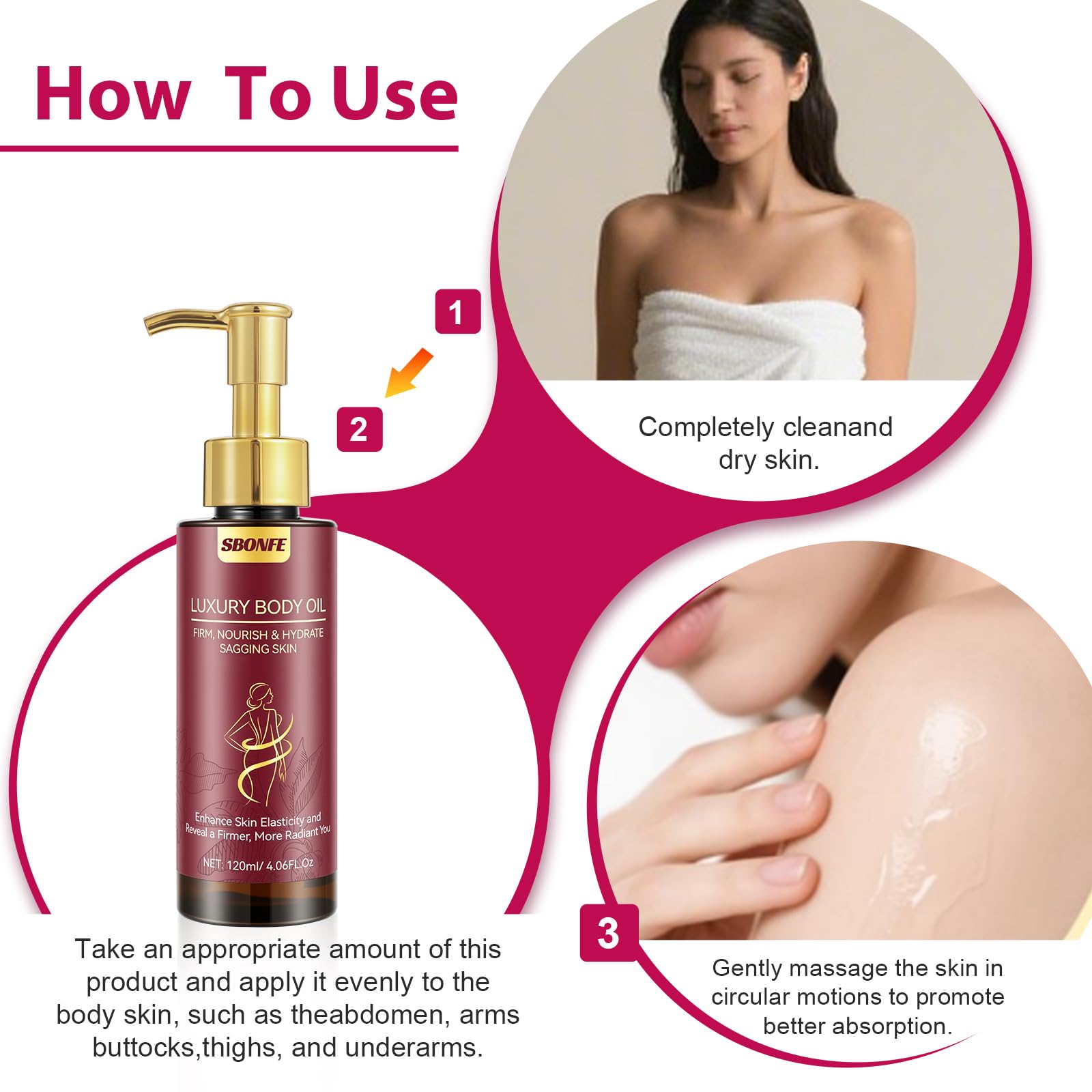 SBONFE Body Firming Oil packaging shown for display and gifting