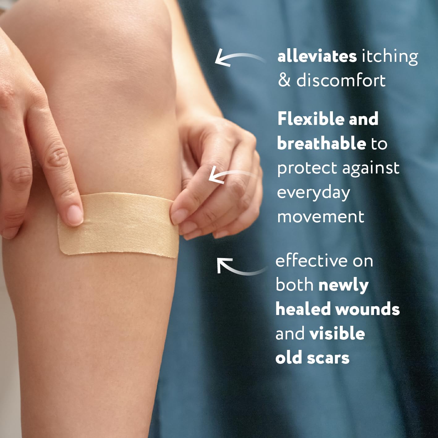 ScarAway packaging highlights medical-grade silicone and easy daily use.