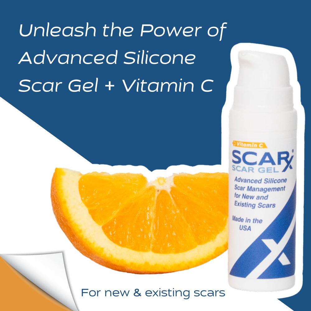 Scarx vitamin C gel swirl demonstrates infused formula for scar support