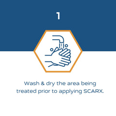 Scarx zero-point-five-oz bottle offers long-lasting scar care