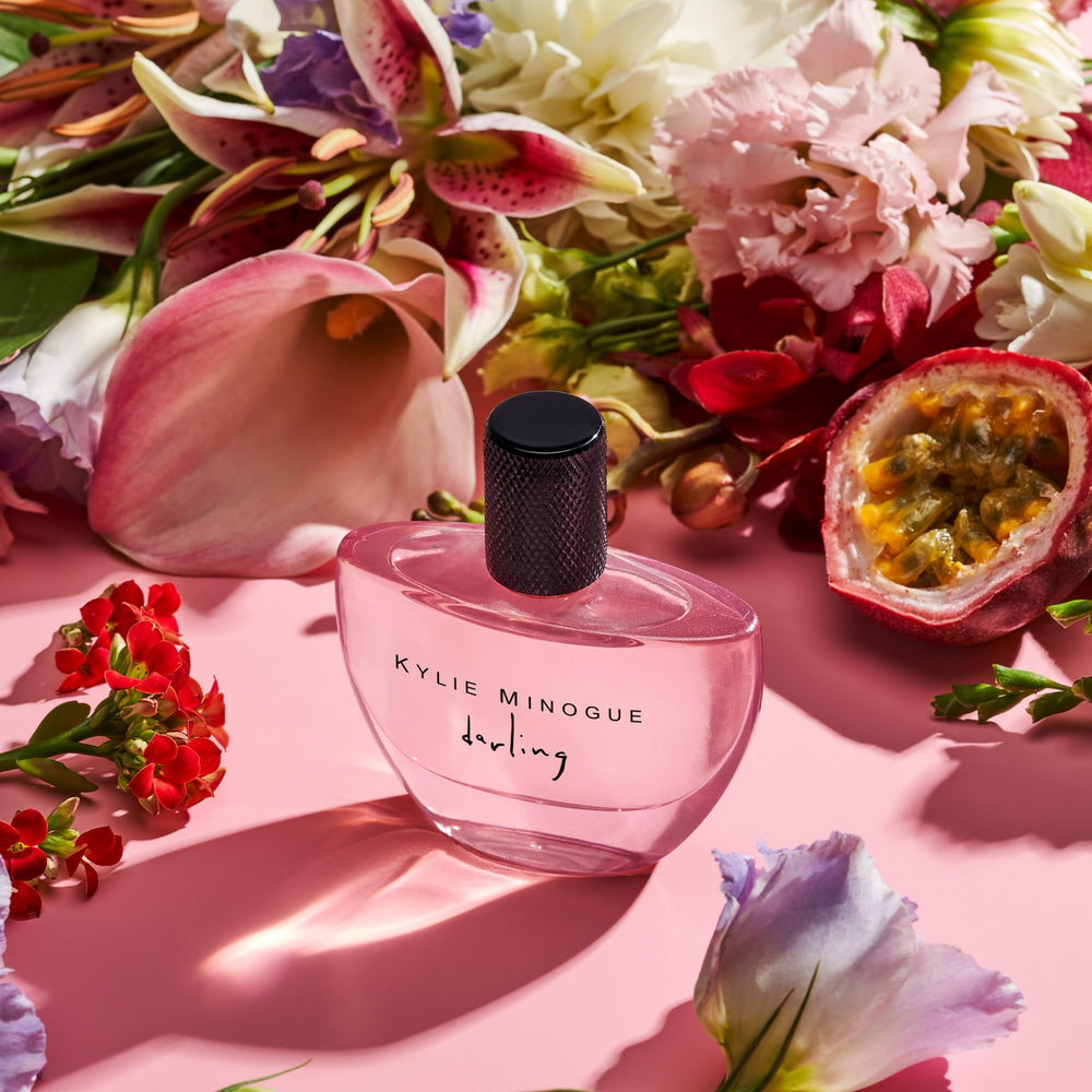 SCENT BEAUTY Kylie Minogue Darling EDP lifestyle night scene conveys feminine flair