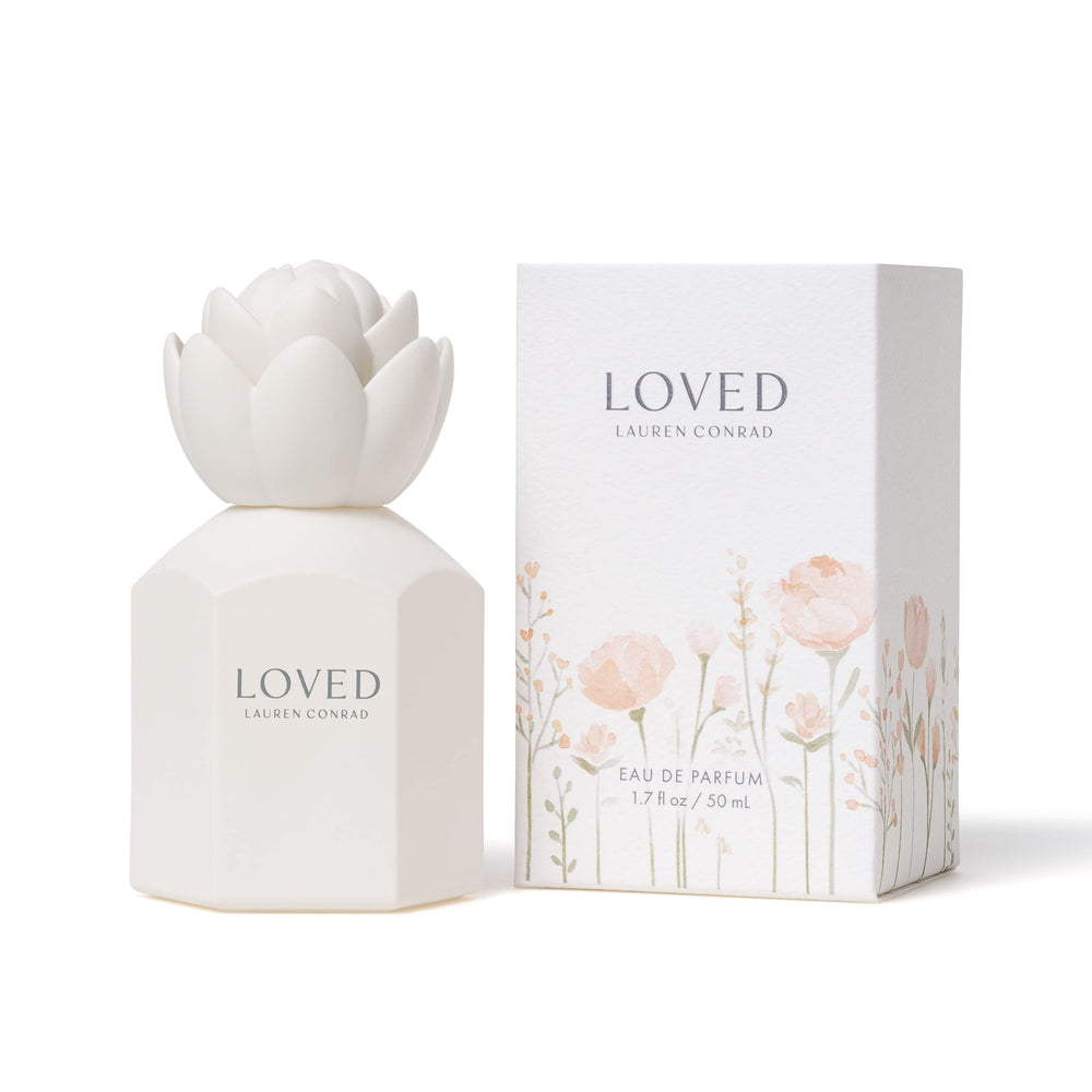 SCENT BEAUTY Loved Eau de Parfum cap detail highlighting refined design.