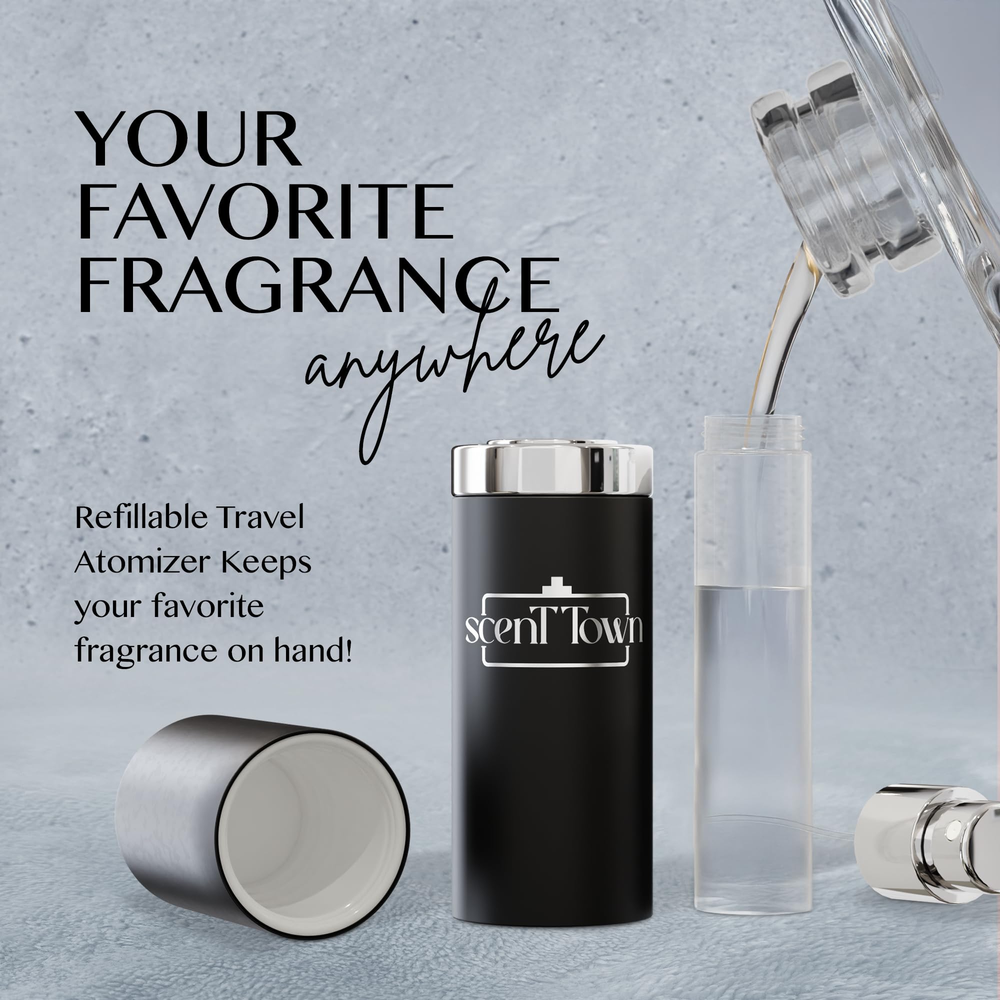 Scent Town travel-friendly set fits in your dopp kit