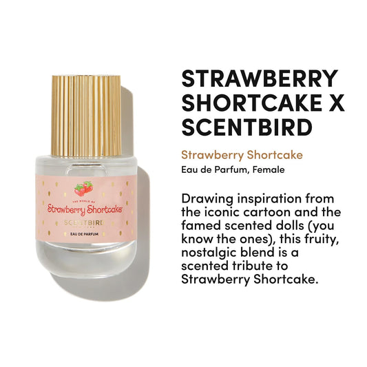 Scentbird Strawberry Shortcake EDP close-up cap emphasizing premium packaging appeal.