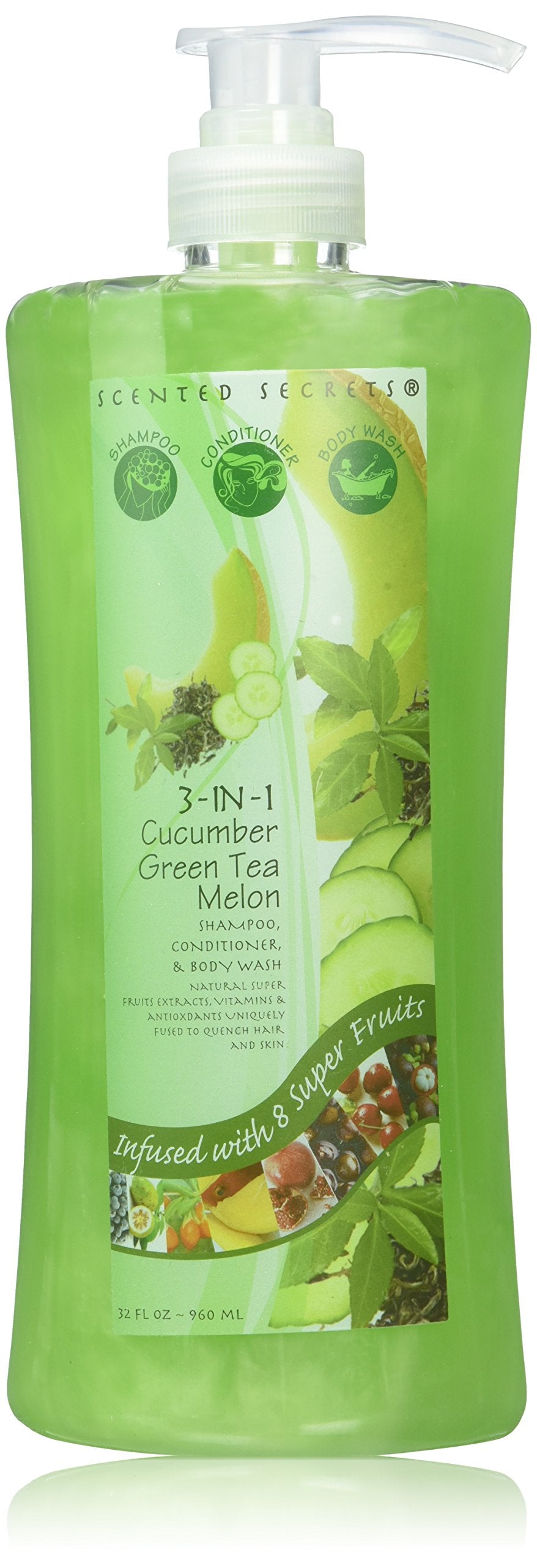 Scented Secrets 3-in-1 shampoo bottle for hair, body, and lather
