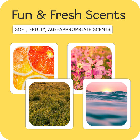 Scented Things fruity body spray collection showcases age-appropriate scent.