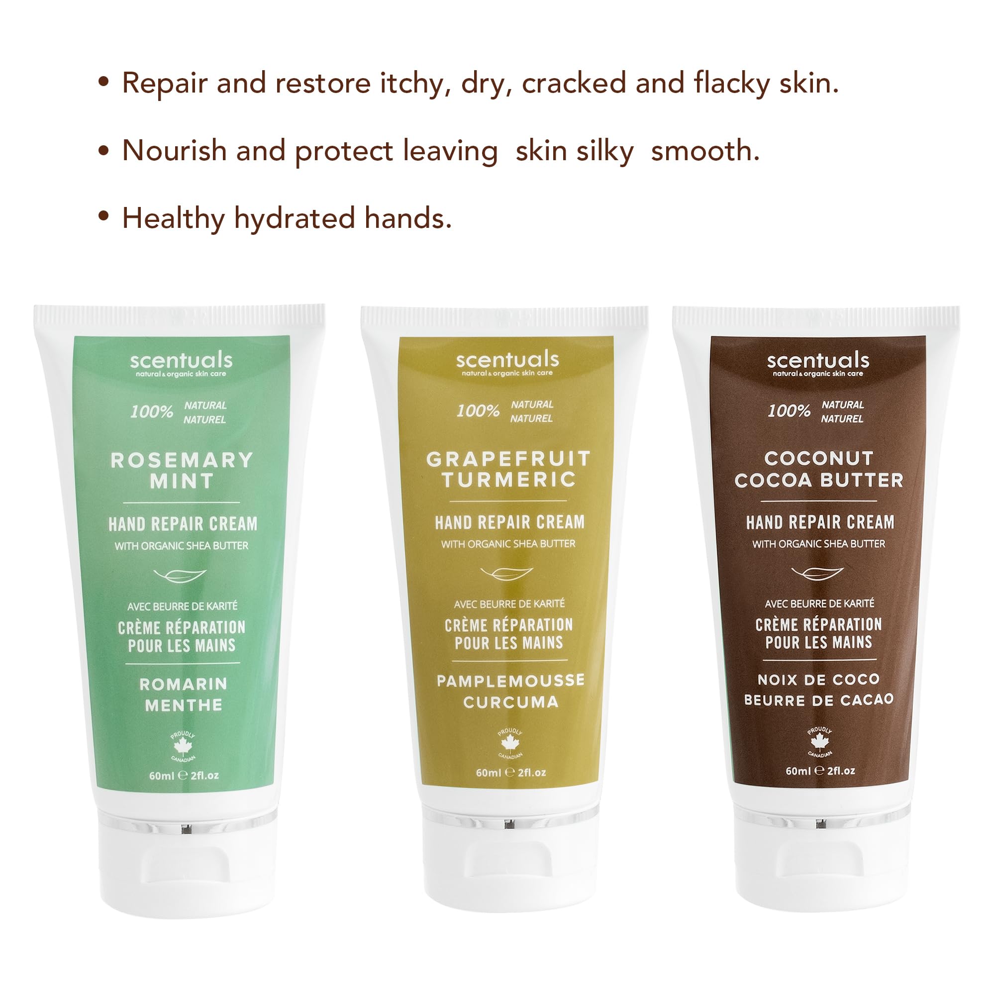 Scentuals shea butter formula image emphasizes deep nourishment.