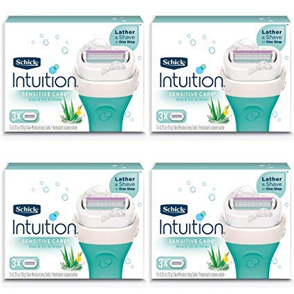 Schick Intuition aloe-infused razor refill pack for smooth, comfortable daily shaving.